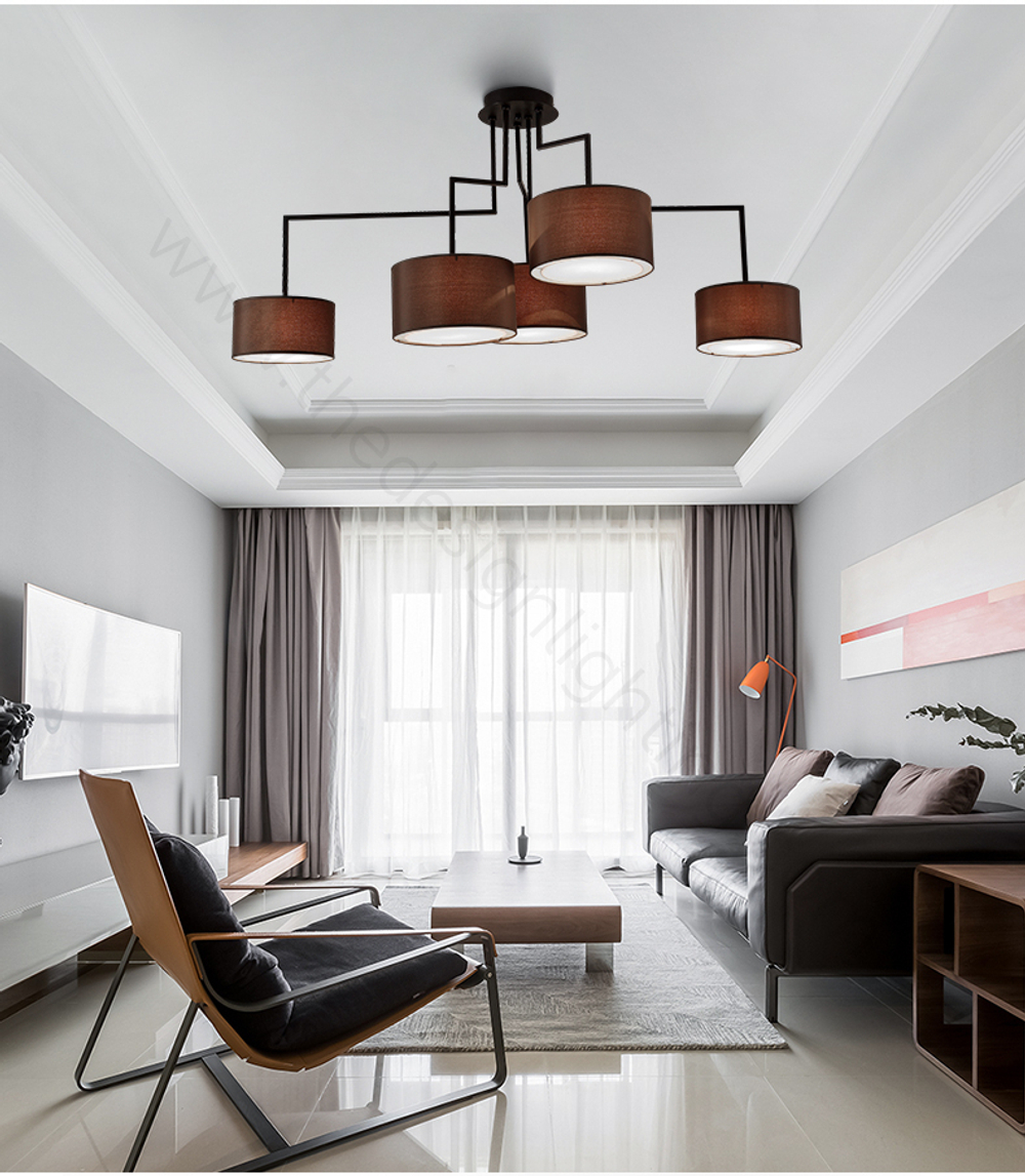 Ceiling design lamp  Noon 5 by Zeitraum (Black)