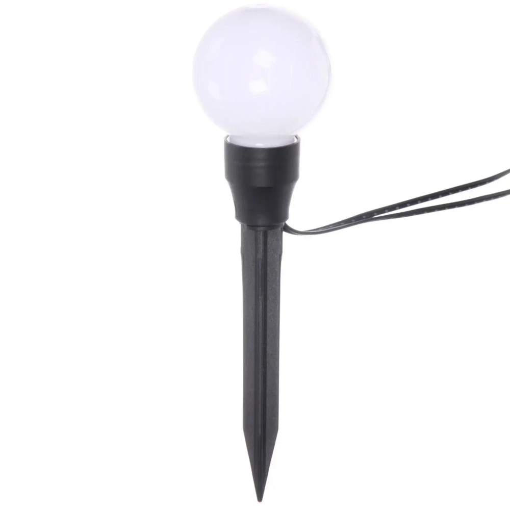 Гирлянда для улицы «Светящийся шар» 3.5 м 6 ламп LED (d=5 см) чёрн.пров, 1 реж.,IP-54, Белый (солнечная батарея)