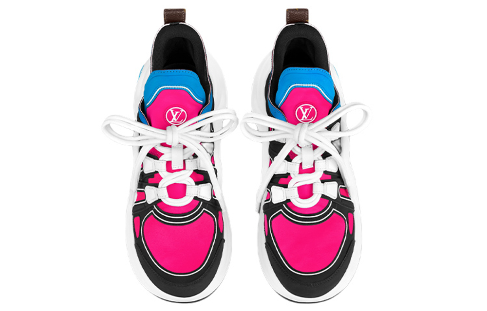 LOUIS VUITTON Archlight 1.0 Fabric Abrasion Resistant Abrasion Resistant Low top Casual Shoes Women"s Pink Blue White