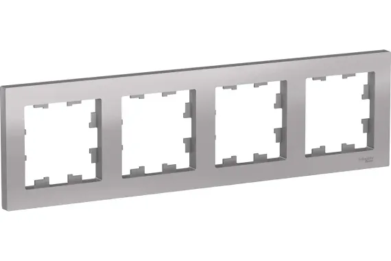 Рамка Systeme Electric ATLASDESIGN 4-постовая алюминий 36516