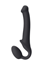 Черный безремневой страпон Silicone Bendable Strap-On - size M (Цвет: черный)