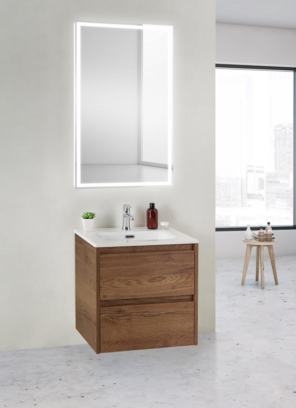 Тумба подвесная с раковиной BelBagno KRAFT 39-500/390-2C-SO-RT
