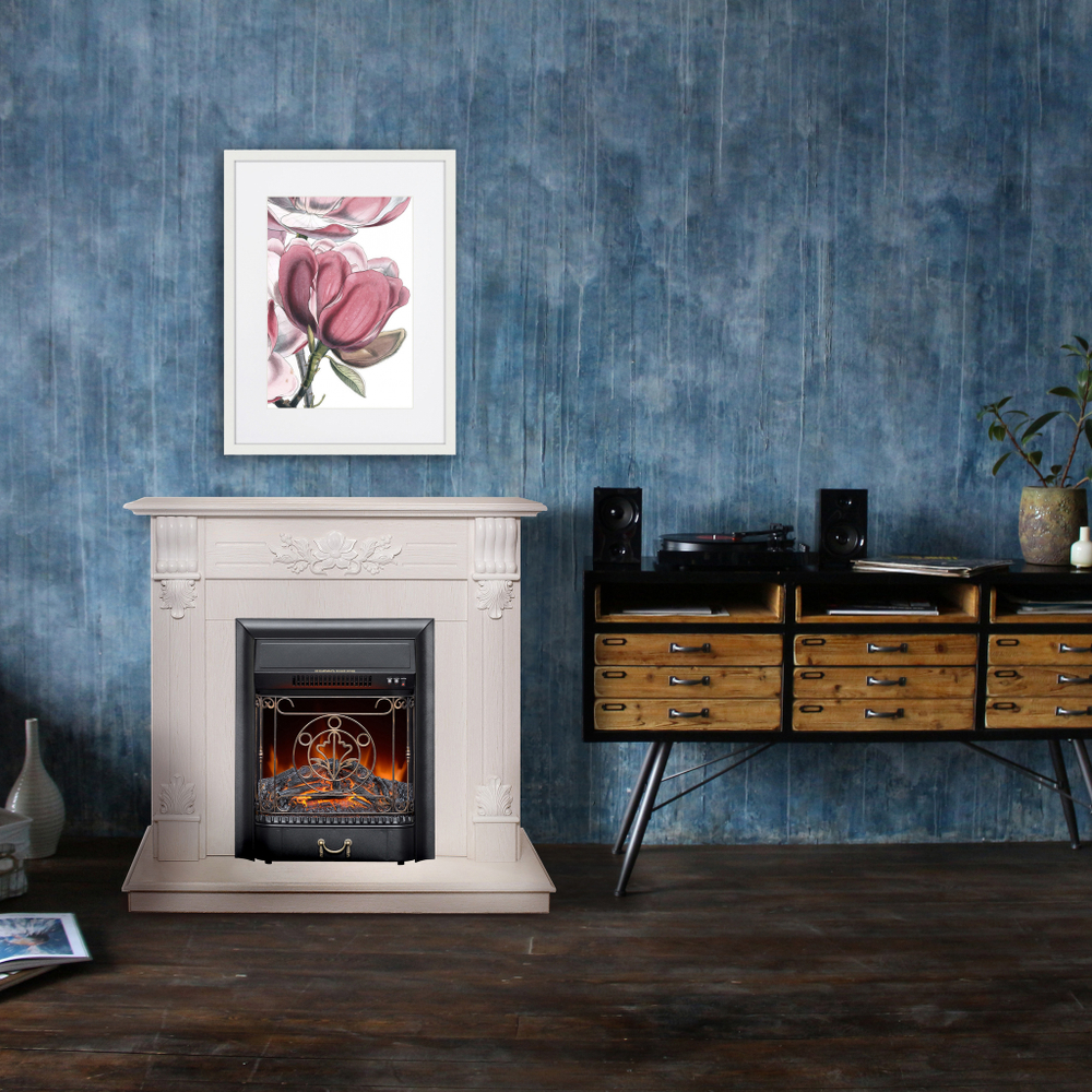 Каминокомплект Real Flame Ottawa WT с очагом Majestic Lux Black (без пульта)