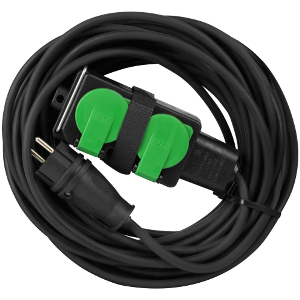Удлинитель силовой ЭРА GREEN LINE UDL-KG-2x2,5m-10m-IP44 с крышками 4 розетки 10м КГ 2x2.5мм2 IP44 | Электротовары