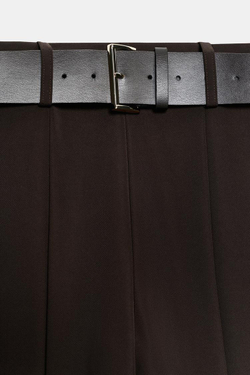 ZARA ЛЕГИНСЫ С ПОЯСОМ, КОРИЧНЕВЫЙ