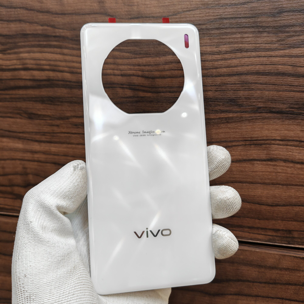 Крышка для Vivo X100S оригинальная без стекла камеры (заднее стекло) цвет: Белый