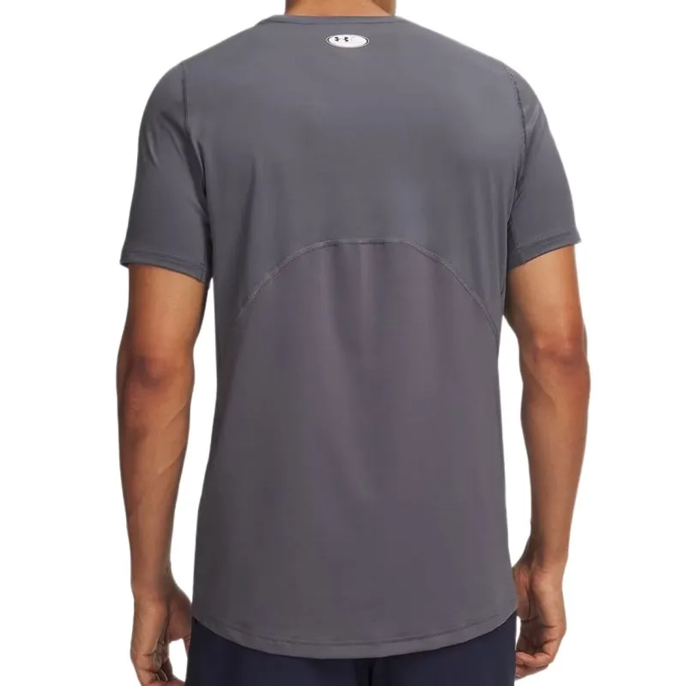 Мужская теннисная футболка Under Armour HeatGear Fitted Short Sleeve - castlerock/white