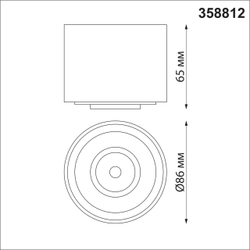 358812 OVER NT21 432 черный Светильник накладной светодиодный IP20 LED 9W 770Лм 4000K 220V GESSO