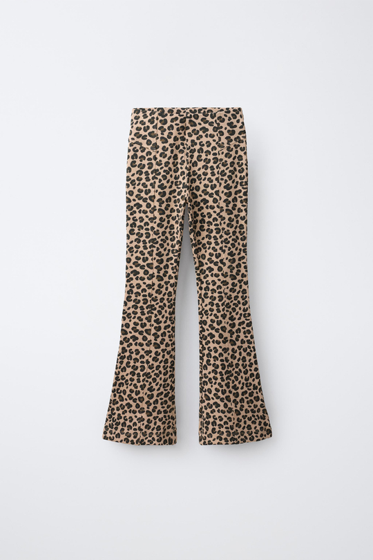 ZARA ЛЕГИНСЫ FLARE В РУБЧИК, ЛЕОПАРДОВЫЙ