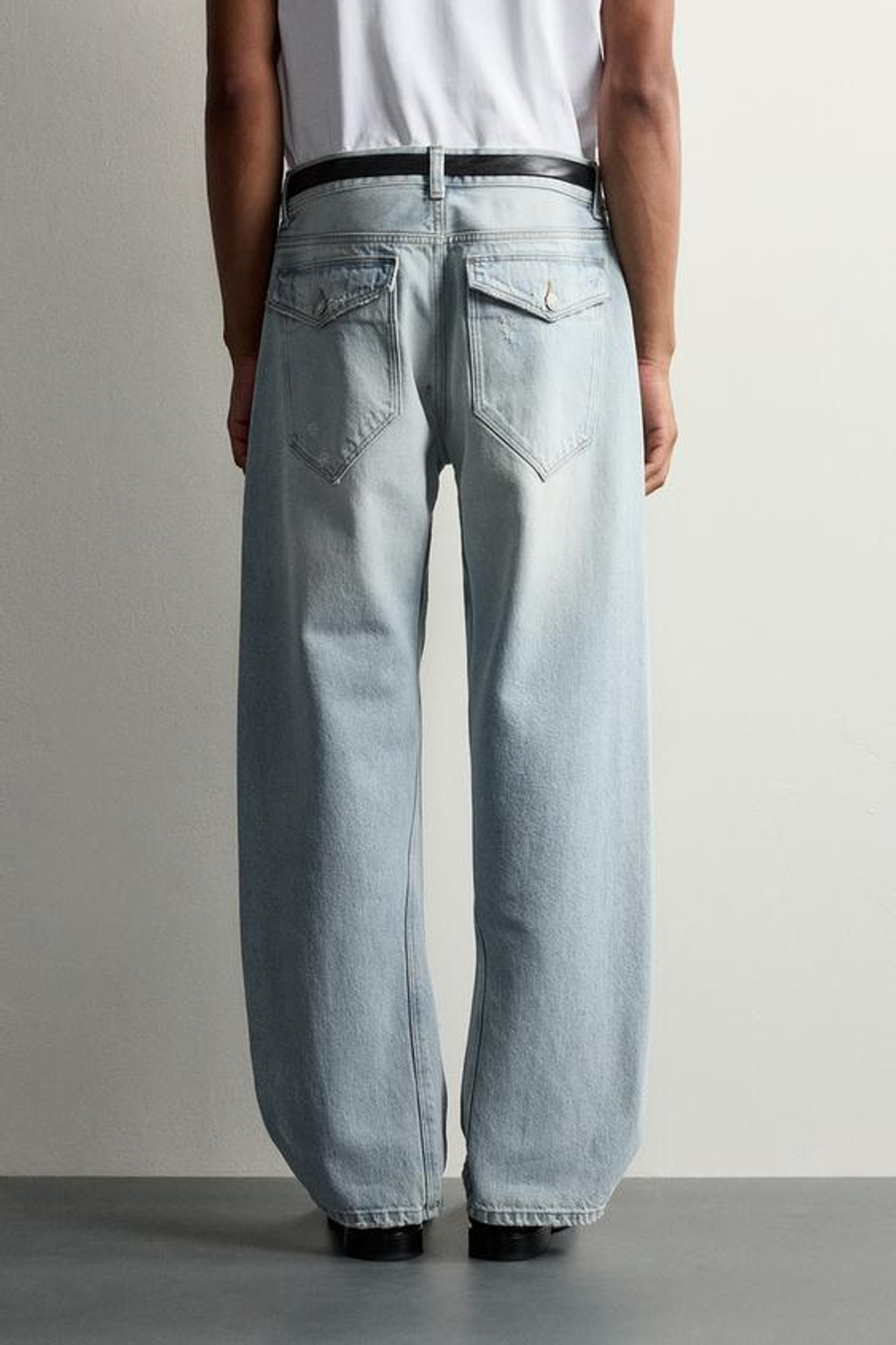 ZARA ДЖИНСЫ LOOSE FIT С ПОВОРОТНЫМИ ШВАМИ, ГОЛУБОЙ
