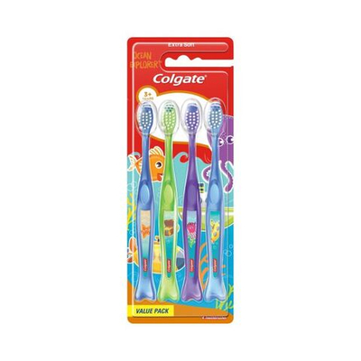 Набор детских зубных щеток 3+ Ocean Explorer, Extra Soft, 4 шт. (из Финляндии)