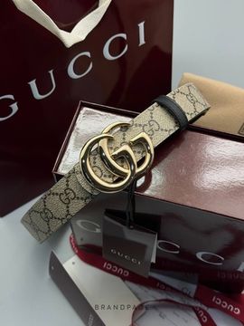 Ремень бежево-чёрный от Gucci BP5-270793
