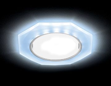Встраиваемый потолочный светильник G216 CL/CH/CLD GX53+3W (Led Cold) хром/прозрачный Ambrella