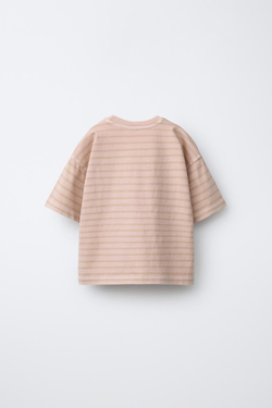 ZARA ФУТБОЛКА В ПОЛОСКУ, ПАСТЕЛЬНО-РОЗОВЫЙ