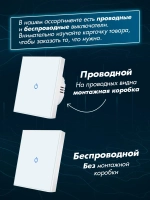 Выключатель сенсорный двухклавишный проводной для дома