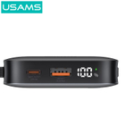 Power Bank внешний аккумулятор повербанк USAMS 10000 мАч 20W с кабелем