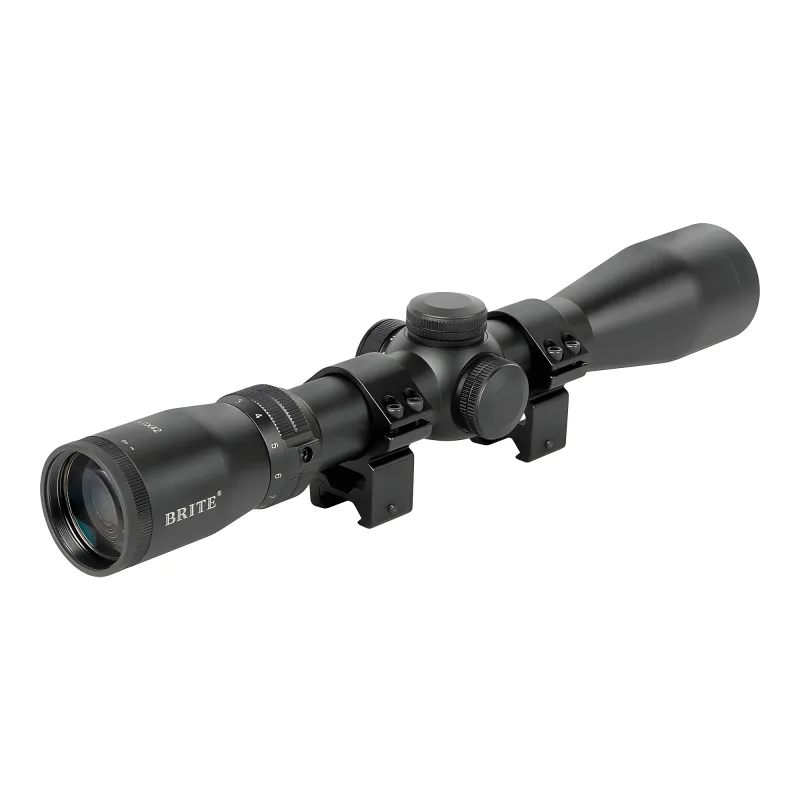 Прицел оптический BRITE WA3X 3-9X42 IR - вид со стороны окуляра с кольцами