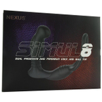 Вибромассажер простаты с кольцами для пениса и мошонки NEXUS SIMUL8 (6 режимов, 2 мотора) (Цвет: черный)