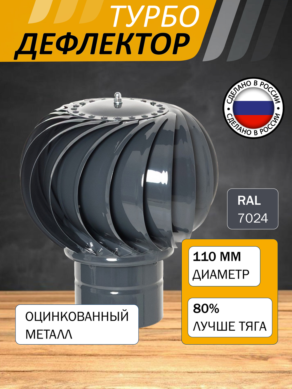 Турбодефлектор TD110, серый