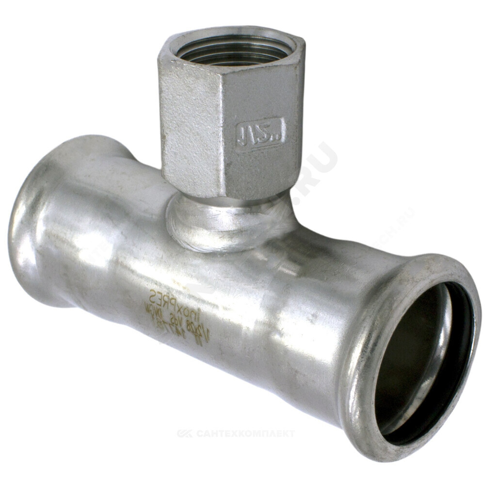 Тройник сталь нерж AISI 316L Дн 35х3/4"х35 Ру16 пресс/ВР Inoxpres RM 189304035