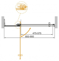Душевая дверь Cezares Slider B-1-80/90-C-Cr 90см профиль хром, стекло прозрачное