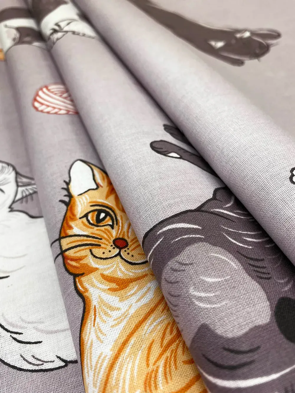 Отрез 300х220 см ткань для рукоделия "Kitties" Сказка перкаль