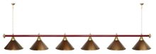 Лампа STARTBILLIARDS 6 пл. (плафоны золотые,штанга золотая,фурнитура золото)
