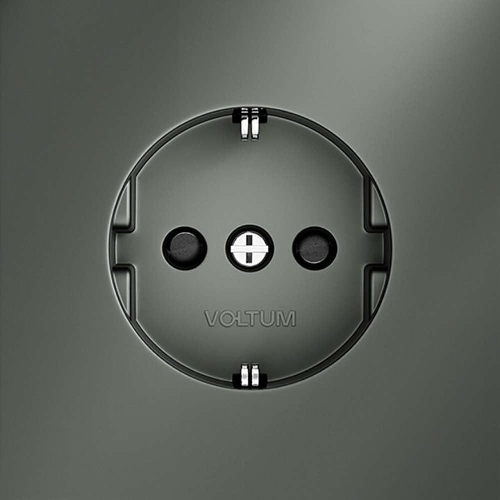 Розетка с заземлением и со шторкой, без рамки Voltum S70 VLS040206