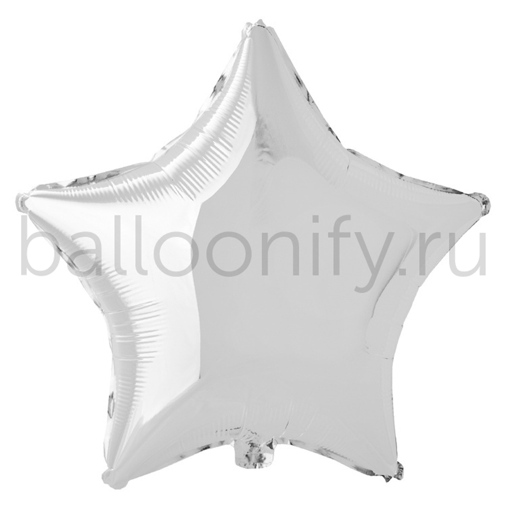 Фольгированная фигура, звезда, 18"/46СМ Металлик Silver