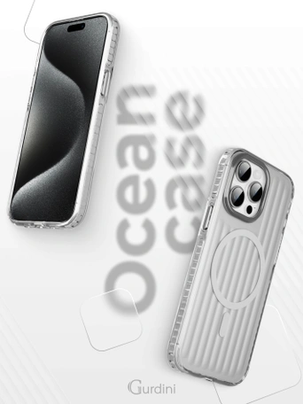 Чехол накладка iPhone 15 Pro Max 6.7" Gurdini Ocean Case (11) Metalic серебро