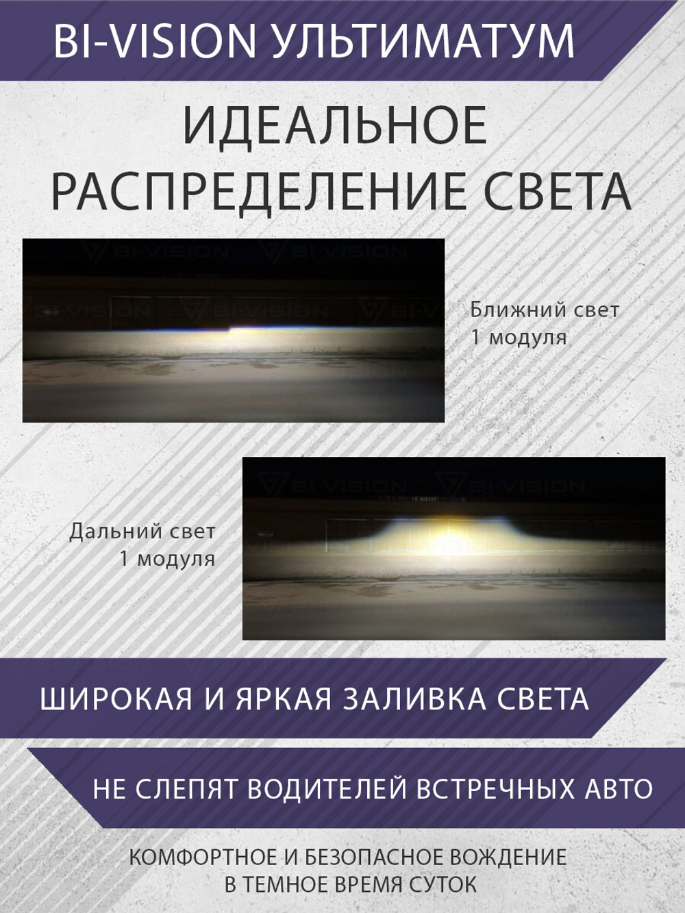 Bi-Vision Tri-led Ultimate V3 с размытой СТГ 4800K 3,0" 12V