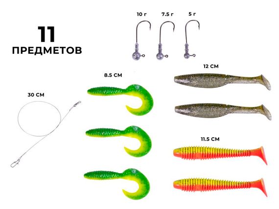 Комплект приманки и оснастки Lucky John MAD PIKE SET