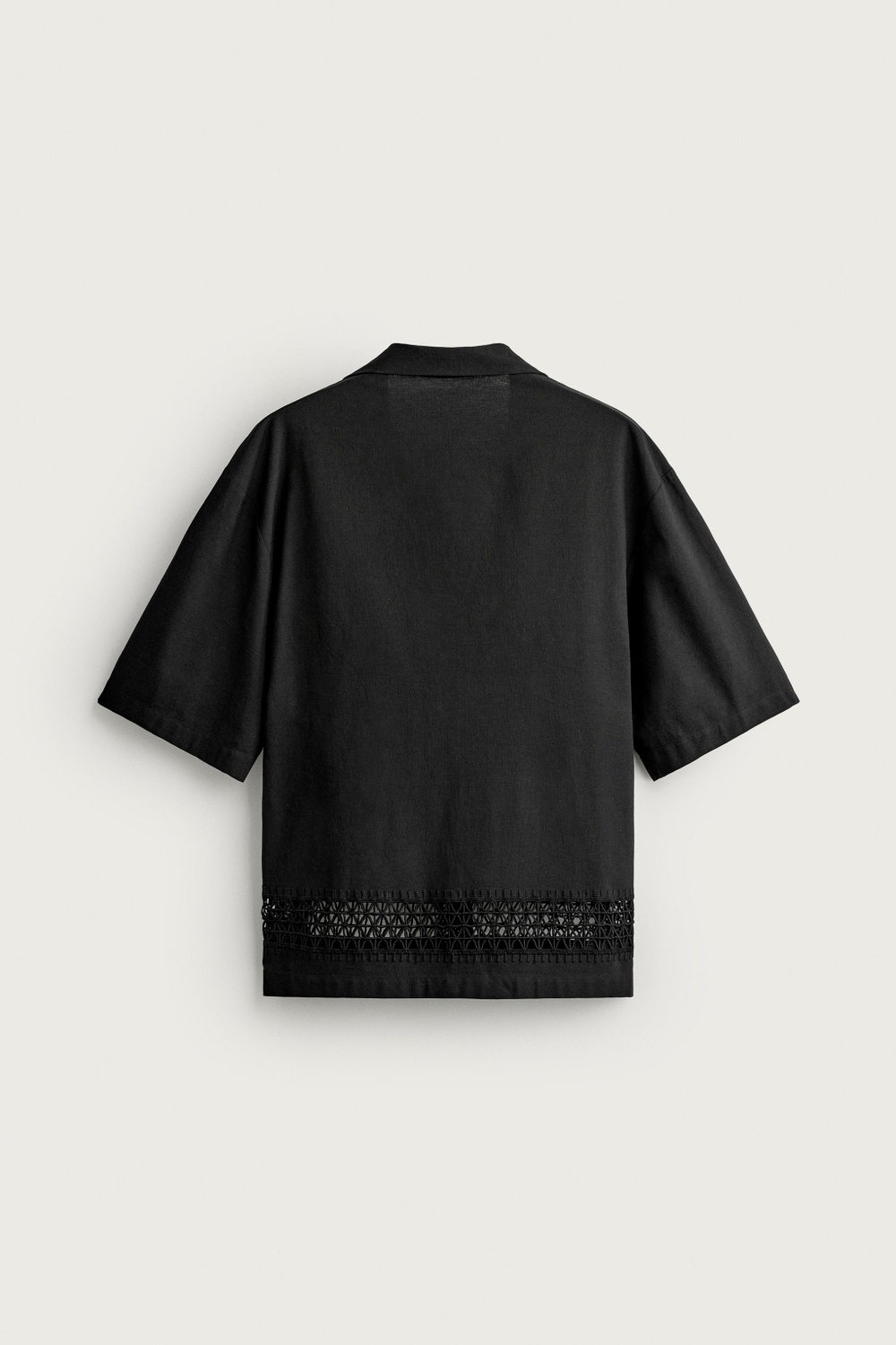 РУБАШКА RELAXED FIT С АЖУРНОЙ ОТДЕЛКОЙ — ZARA