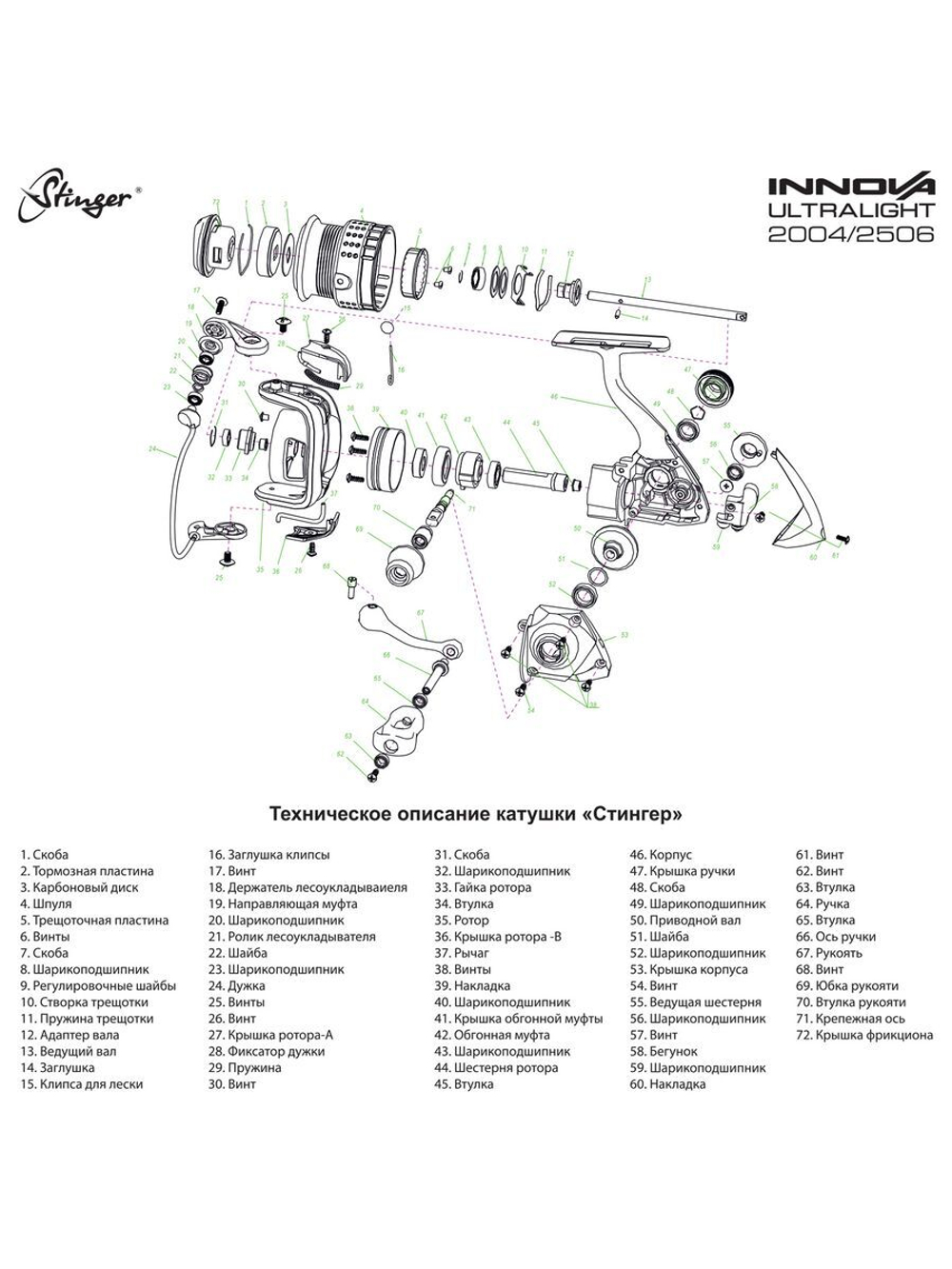 Катушка для рыбалки безынерционная Stinger Innova Ultralight