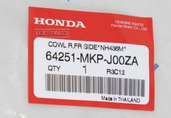 64251-MKP-J00ZA. COWL, R. FR. SIDE *NH436M*. HONDA