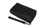 COACH Double Zip Wallet Leather Clutch Wallet Large Men"s Black