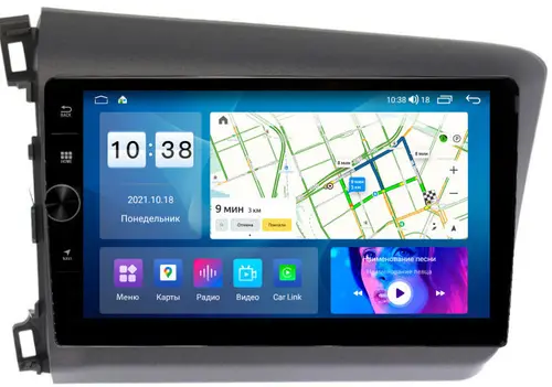 Магнитола для Honda Civic 9 2012 седан - Parafar PF132FHDAV на Android 13, CarPlay, 4G SIM-слот
