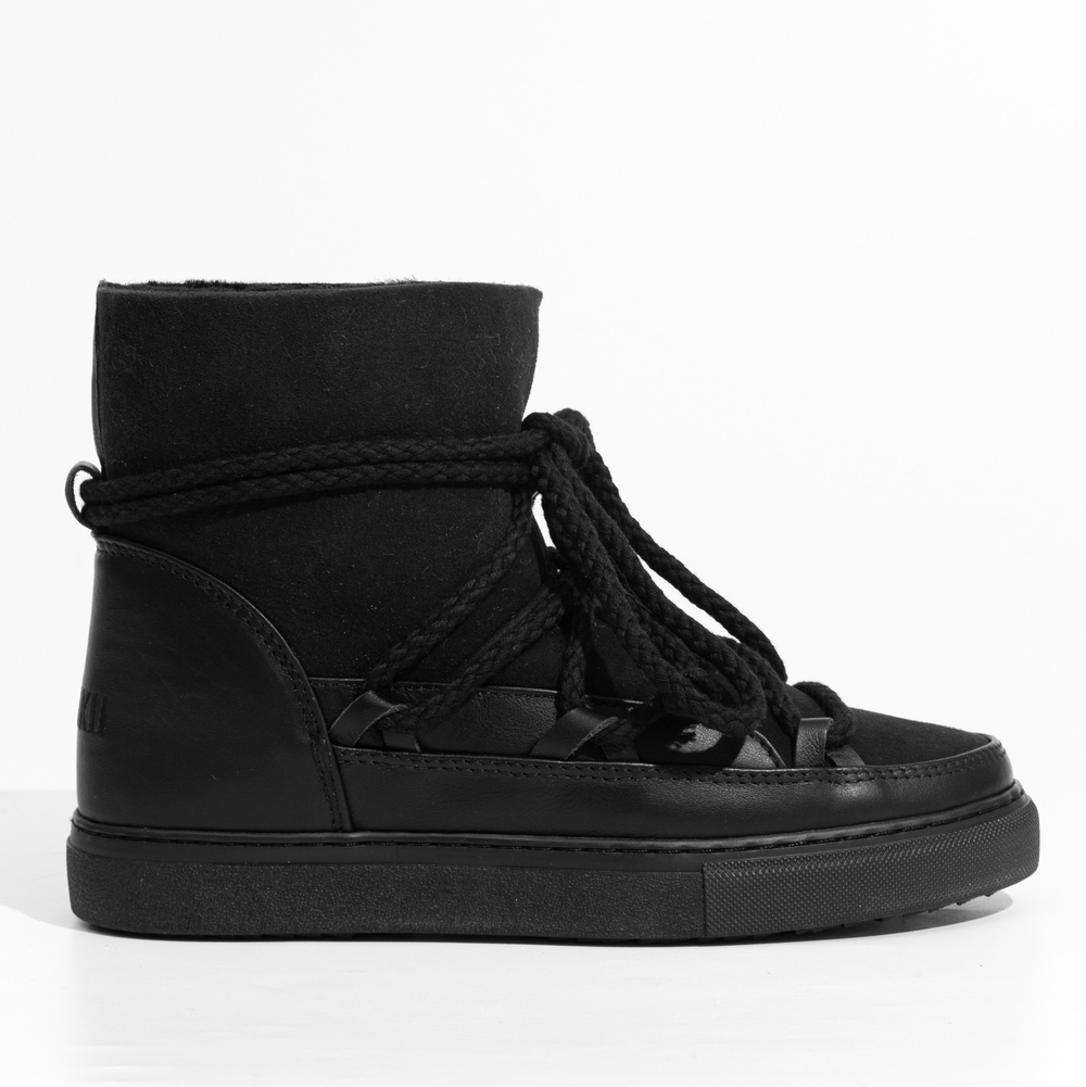 Высокие комбинированные кеды INUIKII Sneaker Classic Black на меху