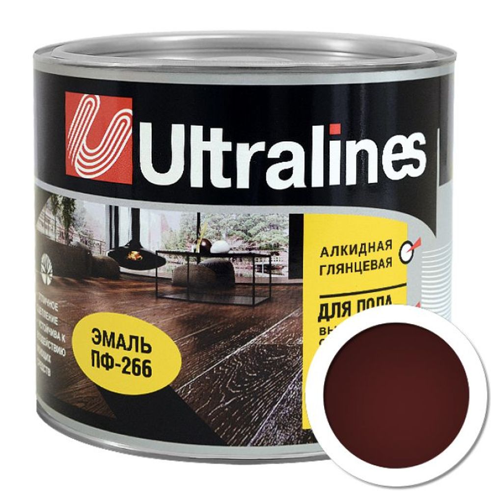 Эмаль ПФ-266 РАДУГА Ultra Lines красно-кор.  1,8кг