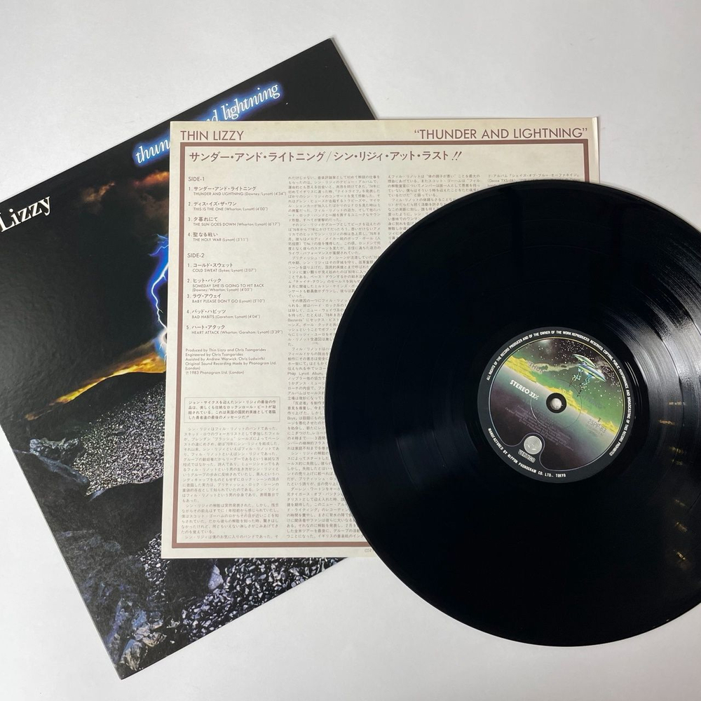 Винтажная виниловая пластинка LP Thin Lizzy Thunder And Lightning (Japan 1983) (No Obi) Cold Sweat