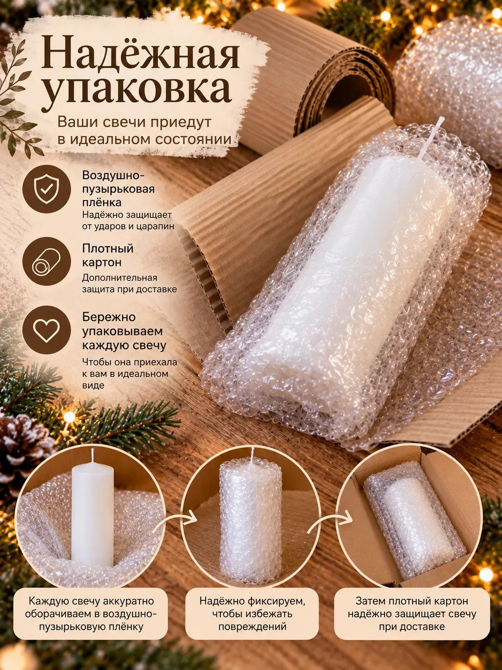 Свеча " Рождество" 20см