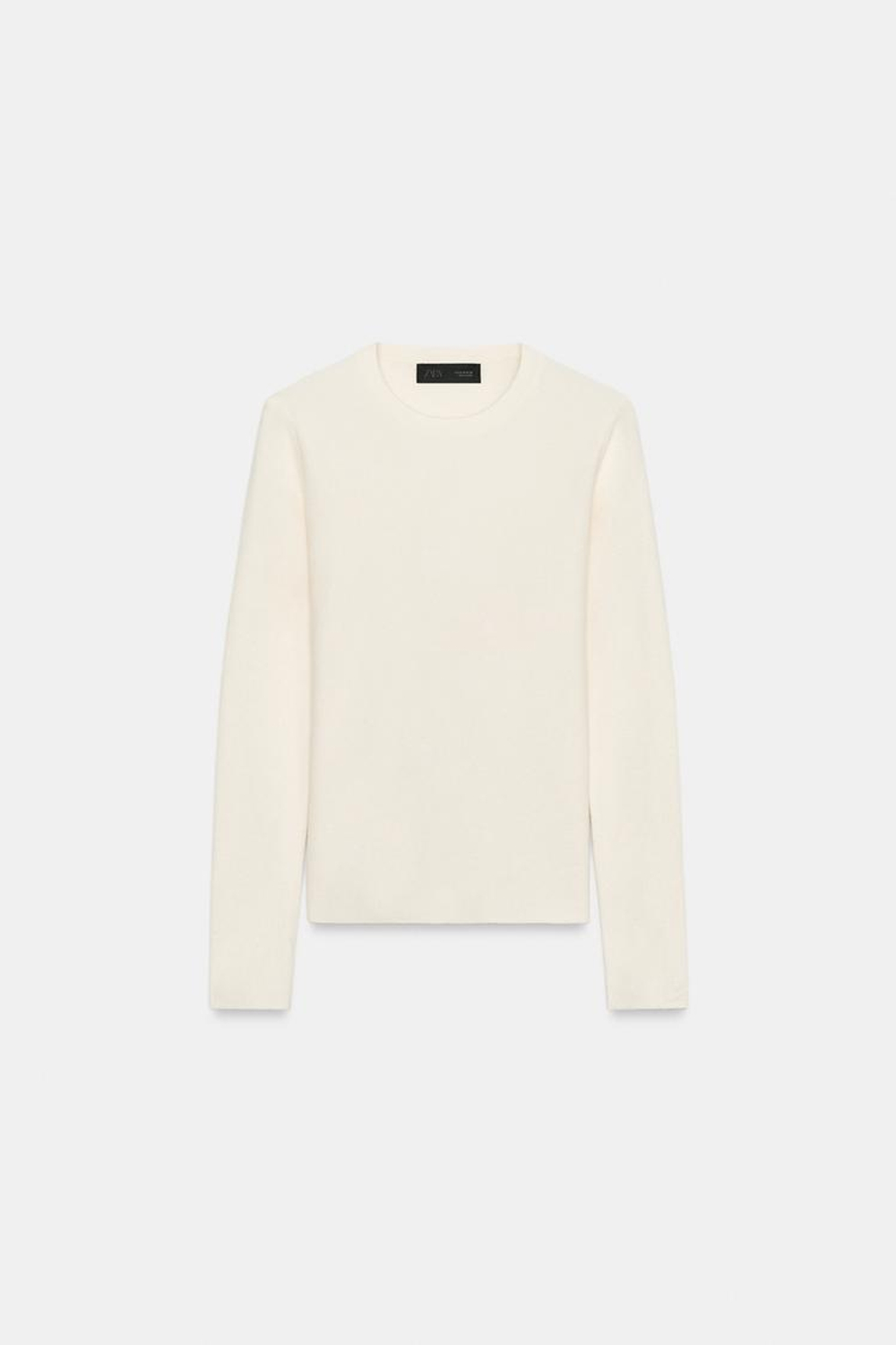 ZARA МЯГКИЙ ТРИКОТАЖНЫЙ СВИТЕР, ЭКРЮ