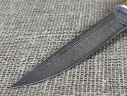 Финский нож Пуукко, дамасская сталь, рукоять карельская берёза