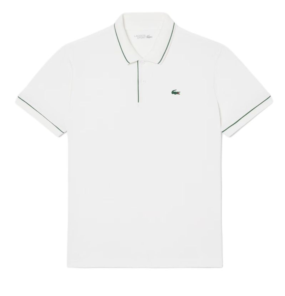Мужское теннисное поло Lacoste Heat Regulating Mini Piqu_ Golf - white