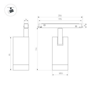 Магнитный трековый светильник 12W 3000K 040890 золото MAG-ORIENT-SPOT-R45-12W Warm3000 Arlight