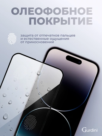 Стекло противоударное iPhone 14 Pro 6.1" Full Screen 2.5D (20D) черное