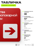 Табличка Средства противопожарной защиты, на дверь и стену, навигационная и информационная, серия CONCEPT, 18х18 см, Айдентика Технолоджи