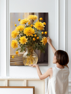 Картина Цветы у окна для интерьера 50x70см 1шт.