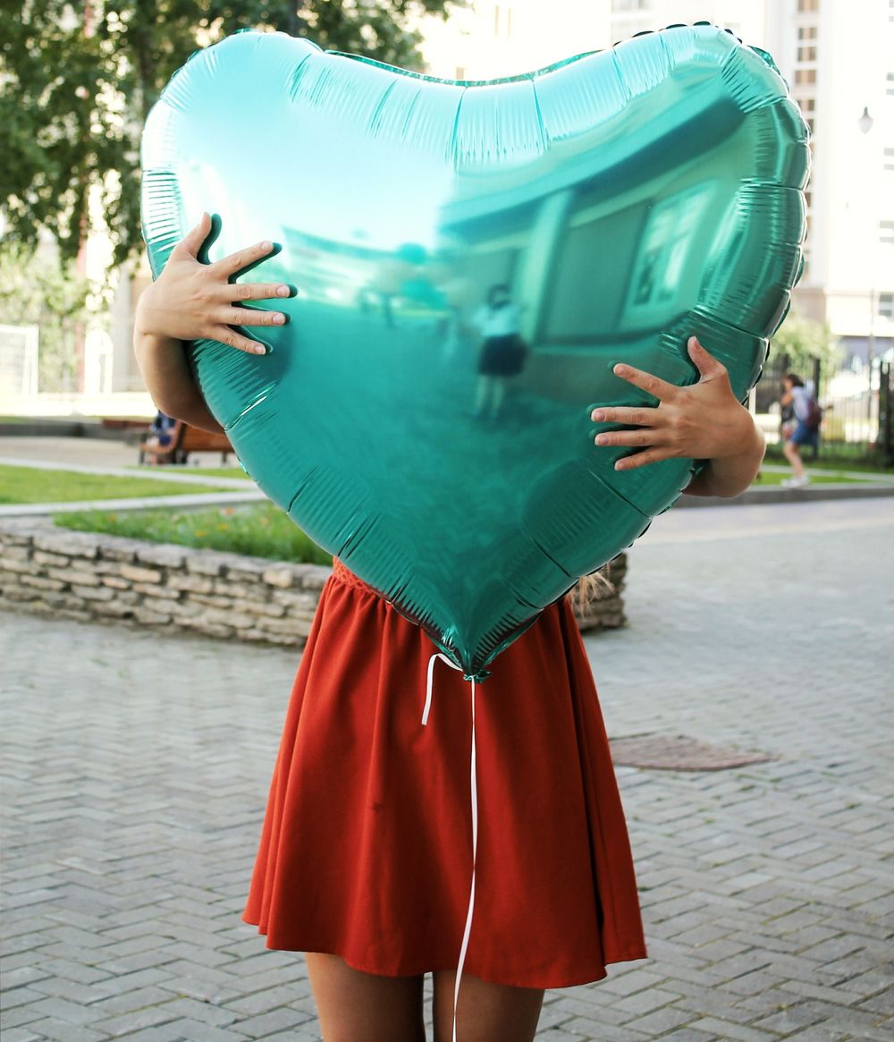 G Шар 36" / 91 см сердце Металлик Бирюзовый / Tiffany (БГ-150)  Изображение4
