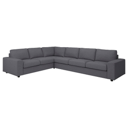 IKEA VIMLE  (ИКЕА ВИМЛЕ)  -  Чехол на угловой диван, 5-местный - с широкими подлокотниками/Gunnared средне-серый